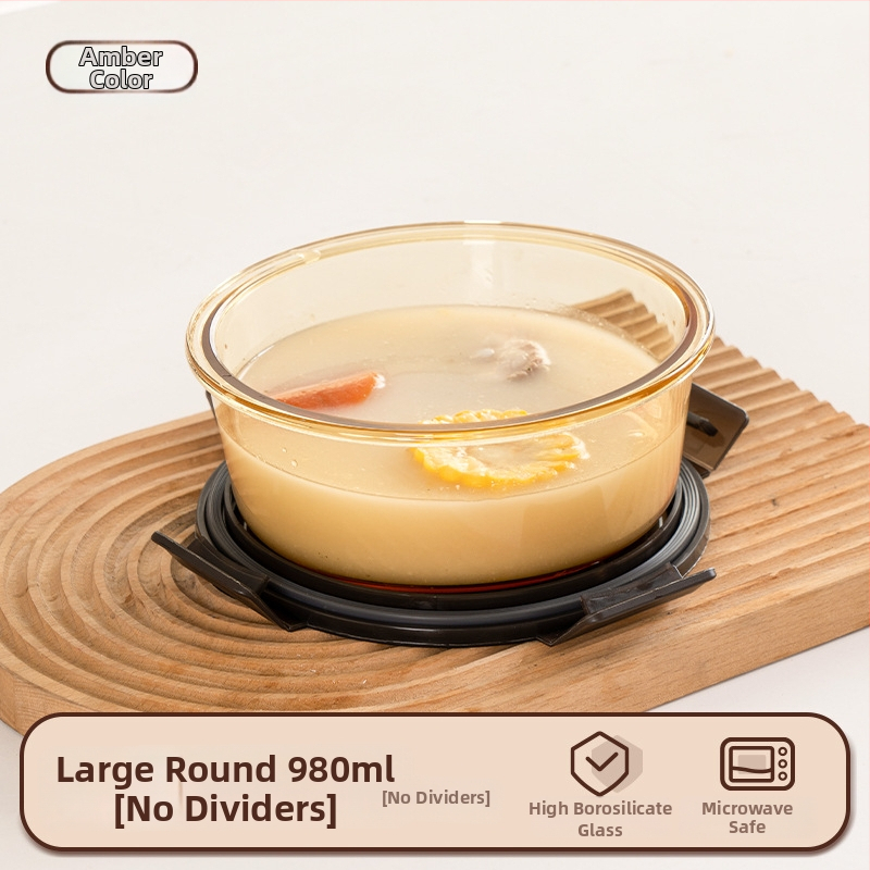 Stiklinė pietų dėžutė (borosilicate, izoliota, mikrobangoms tinkama, 800–1000 ml, kvadratinė)