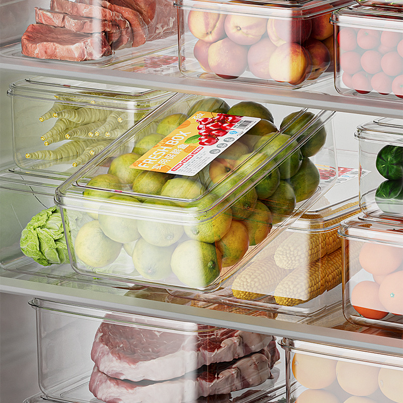 Šaldytuvo šviežumo laikymo dėžutė – Baiwen, maisto kokybės plastikas, nešiojamas, uždarytina, laikymui