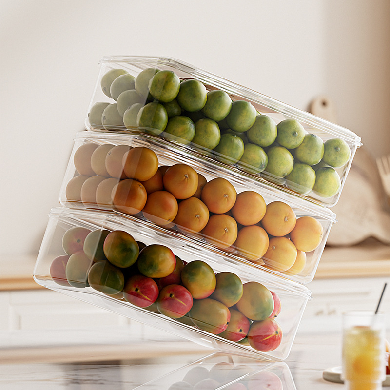 Šaldytuvo šviežumo laikymo dėžutė – Baiwen, maisto kokybės plastikas, nešiojamas, uždarytina, laikymui