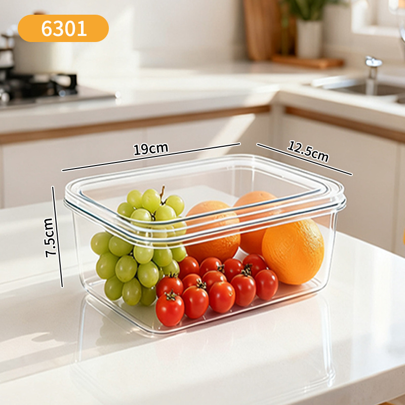 Šaldytuvo šviežumo laikymo dėžutė – Baiwen, maisto kokybės plastikas, nešiojamas, uždarytina, laikymui