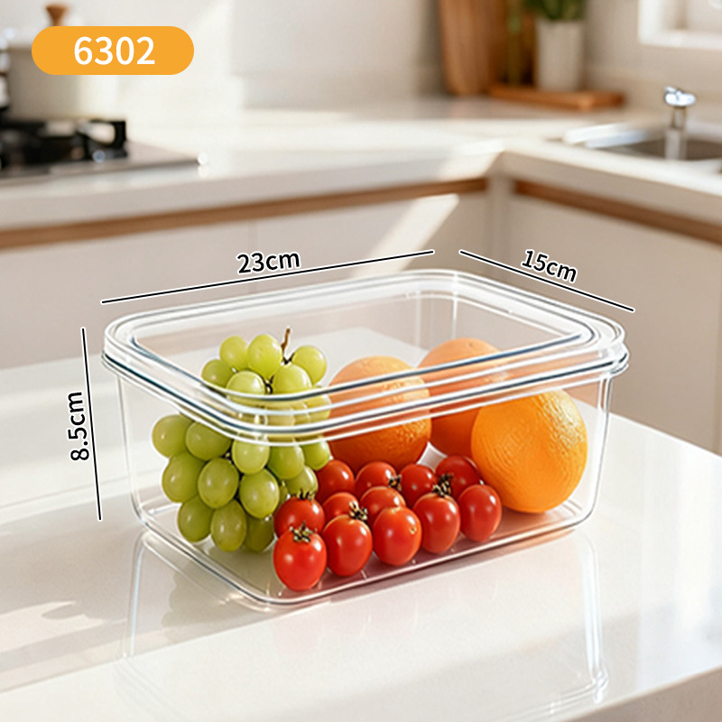 Šaldytuvo šviežumo laikymo dėžutė – Baiwen, maisto kokybės plastikas, nešiojamas, uždarytina, laikymui