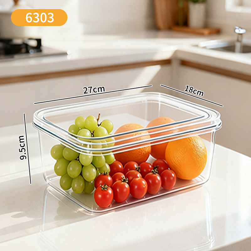 Šaldytuvo šviežumo laikymo dėžutė – Baiwen, maisto kokybės plastikas, nešiojamas, uždarytina, laikymui