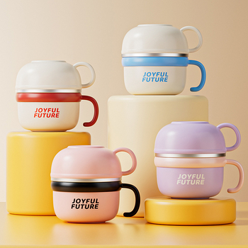 Изолирана кутия за обяд от неръждаема стомана 304, с капак, двойнослойна, обем 1–2 л, възможност за печат на лого