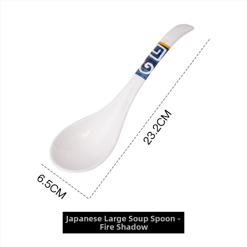 Keramická lyžička na polievku s kvetinovým vzorom, retro štýl, tlač loga.