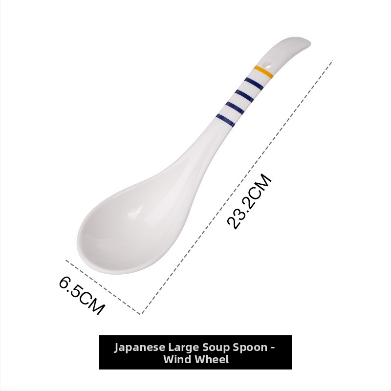 Keramická lyžička na polievku s kvetinovým vzorom, retro štýl, tlač loga.