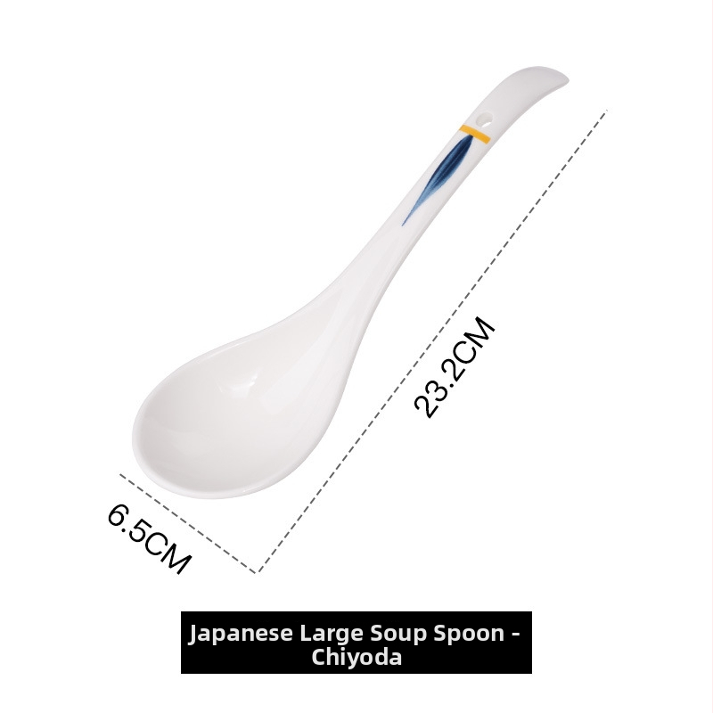 Keramická lyžička na polievku s kvetinovým vzorom, retro štýl, tlač loga.