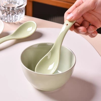 Sada keramických lyžíc na polievku, minimalistický štýl, AB-1452, vhodná na polievku a ryžovú kašu