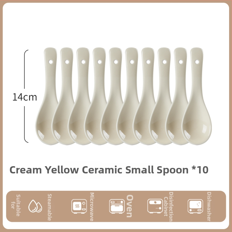 Sada keramických lyžíc na polievku, minimalistický štýl, AB-1452, vhodná na polievku a ryžovú kašu