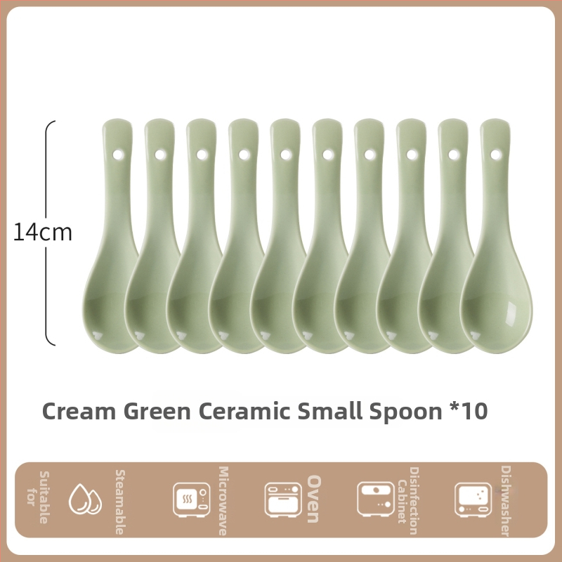 Sada keramických lyžíc na polievku, minimalistický štýl, AB-1452, vhodná na polievku a ryžovú kašu