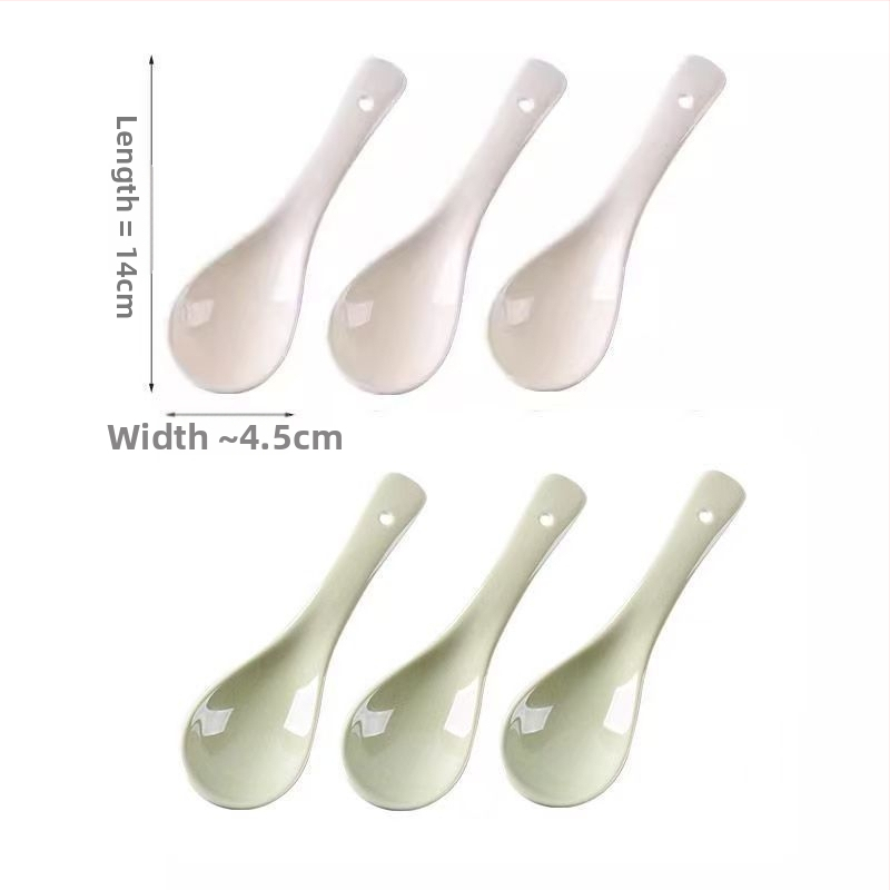 Sada keramických lyžíc na polievku, minimalistický štýl, AB-1452, vhodná na polievku a ryžovú kašu