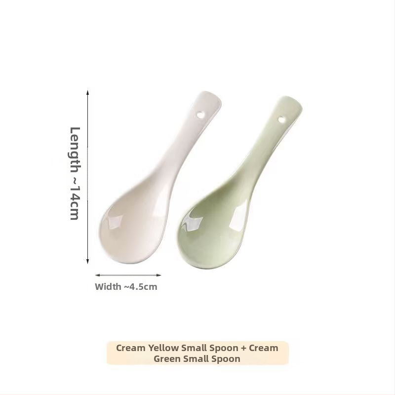 Sada keramických lyžíc na polievku, minimalistický štýl, AB-1452, vhodná na polievku a ryžovú kašu