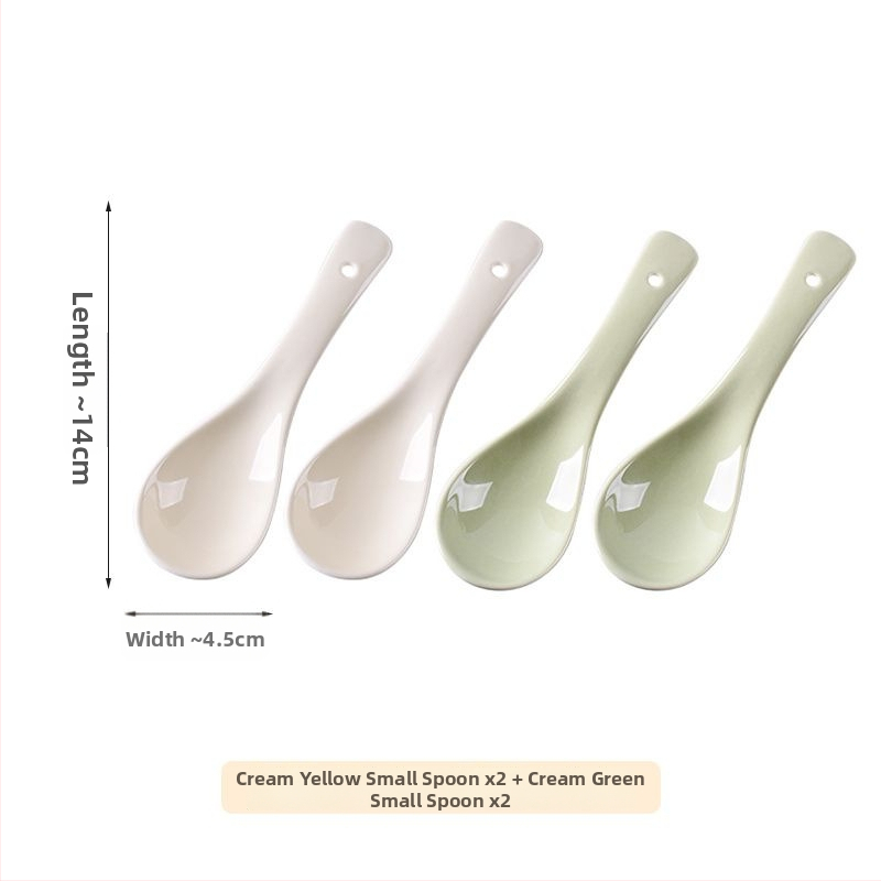 Sada keramických lyžíc na polievku, minimalistický štýl, AB-1452, vhodná na polievku a ryžovú kašu