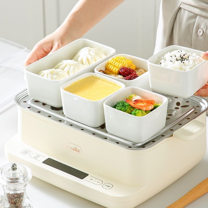 Πορσελάνινο τετράγωνο μπολ ατμοποίησης, ασφαλές για φούρνο μικροκυμάτων, με δυνατότητα εκτύπωσης λογοτύπου