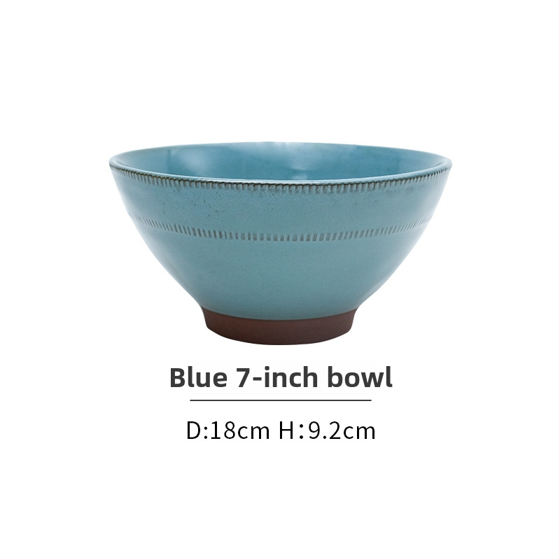 Miska na rezance Mishengyuan, keramická, guľatá, svetlý luxusný retro štýl, farba pod glazúrou, priemer 18–18,9 cm