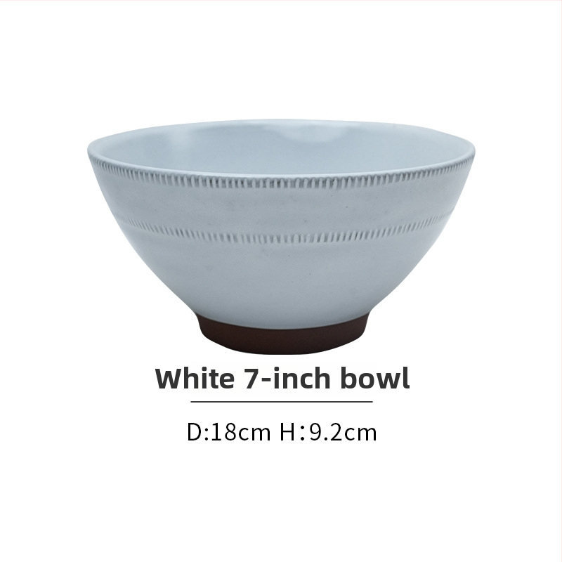 Miska na rezance Mishengyuan, keramická, guľatá, svetlý luxusný retro štýl, farba pod glazúrou, priemer 18–18,9 cm