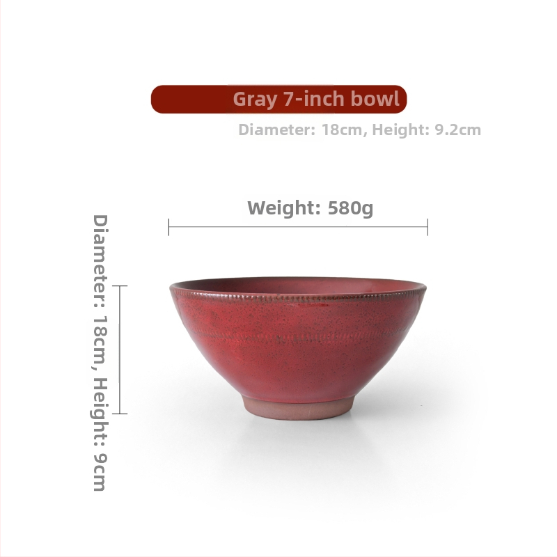 Miska na rezance Mishengyuan, keramická, guľatá, svetlý luxusný retro štýl, farba pod glazúrou, priemer 18–18,9 cm