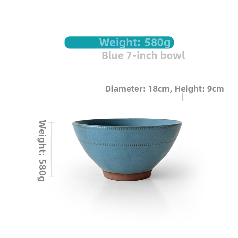 Miska na rezance Mishengyuan, keramická, guľatá, svetlý luxusný retro štýl, farba pod glazúrou, priemer 18–18,9 cm