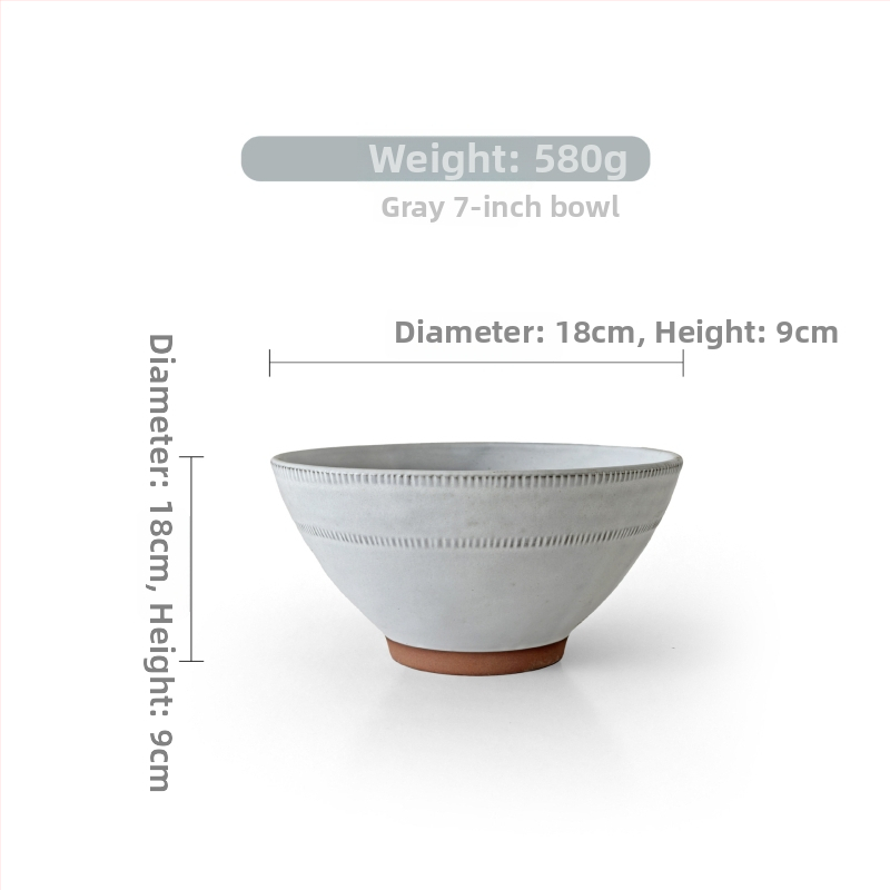 Miska na rezance Mishengyuan, keramická, guľatá, svetlý luxusný retro štýl, farba pod glazúrou, priemer 18–18,9 cm