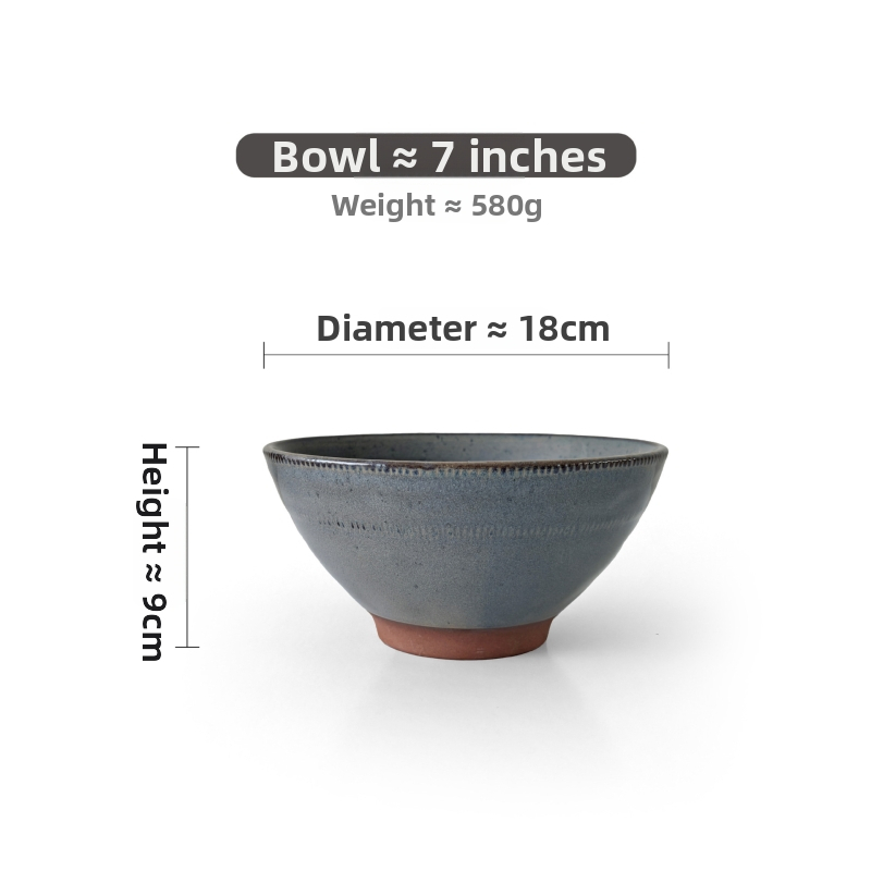 Miska na rezance Mishengyuan, keramická, guľatá, svetlý luxusný retro štýl, farba pod glazúrou, priemer 18–18,9 cm