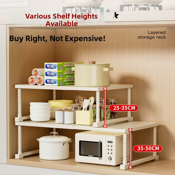 Kuhinjska proširiva polica za pohranu ispod sudopera, višeslojni organizator, od ugljičnog čelika