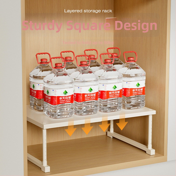 Kuhinjska proširiva polica za pohranu ispod sudopera, višeslojni organizator, od ugljičnog čelika