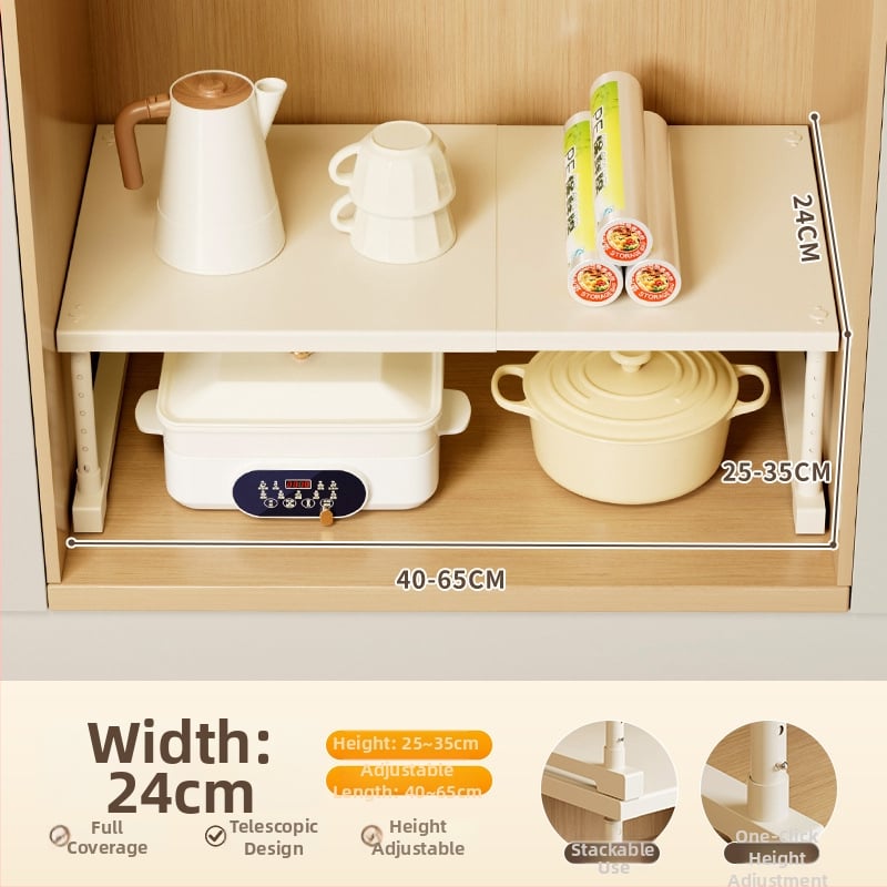 Kuhinjska proširiva polica za pohranu ispod sudopera, višeslojni organizator, od ugljičnog čelika