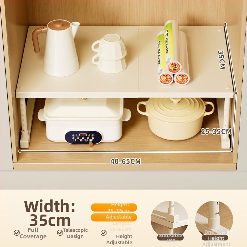 Kuhinjska proširiva polica za pohranu ispod sudopera, višeslojni organizator, od ugljičnog čelika