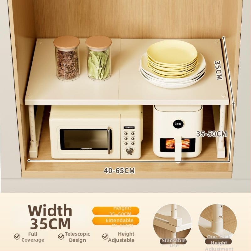 Kuhinjska proširiva polica za pohranu ispod sudopera, višeslojni organizator, od ugljičnog čelika