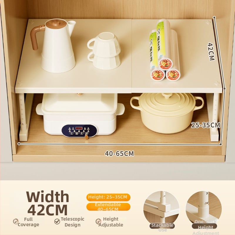 Kuhinjska proširiva polica za pohranu ispod sudopera, višeslojni organizator, od ugljičnog čelika