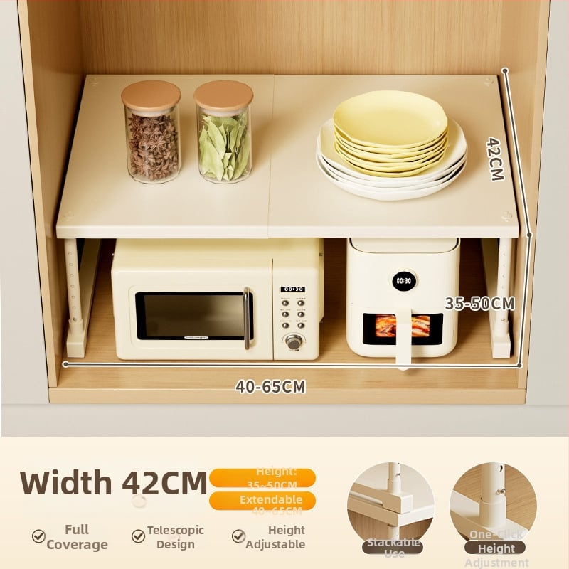 Kuhinjska proširiva polica za pohranu ispod sudopera, višeslojni organizator, od ugljičnog čelika