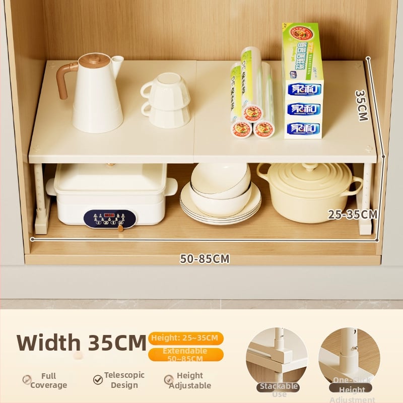 Kuhinjska proširiva polica za pohranu ispod sudopera, višeslojni organizator, od ugljičnog čelika