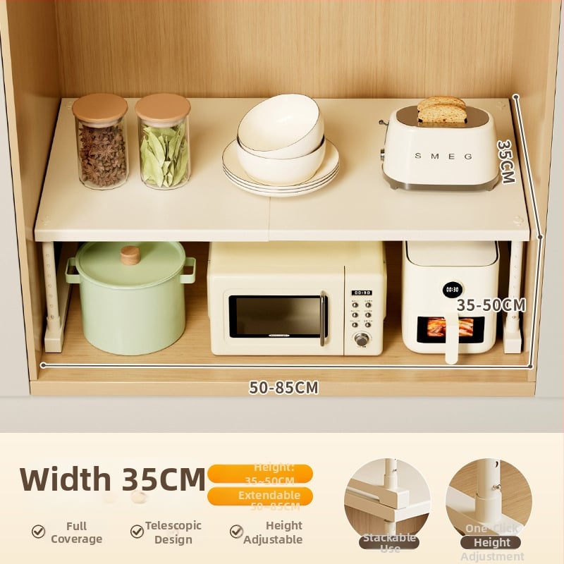 Kuhinjska proširiva polica za pohranu ispod sudopera, višeslojni organizator, od ugljičnog čelika