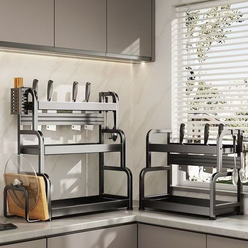 Sklopivi stalak za začine od ugljičnog čelika, višeslojni kuhinjski organizator, podni stalak, jednostavan moderni dizajn
