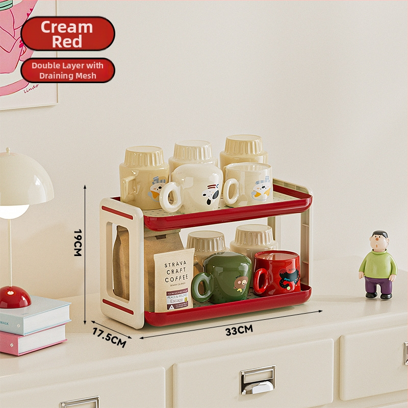 Plastmasinis puodelių laikiklis, daugiasluoksnis, šiuolaikiškas minimalistinis stilius, daugiafunkcinis