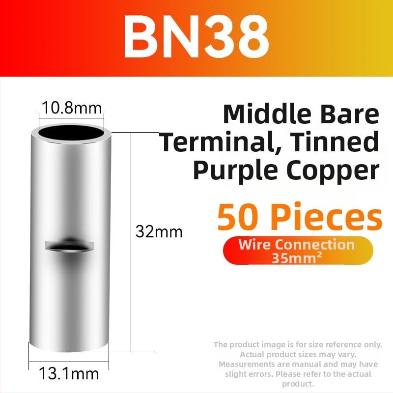 BN meďný krimpovací spoj – holý terminál a medzitýmový meďový spoj (Séria BN, 0,5–70)