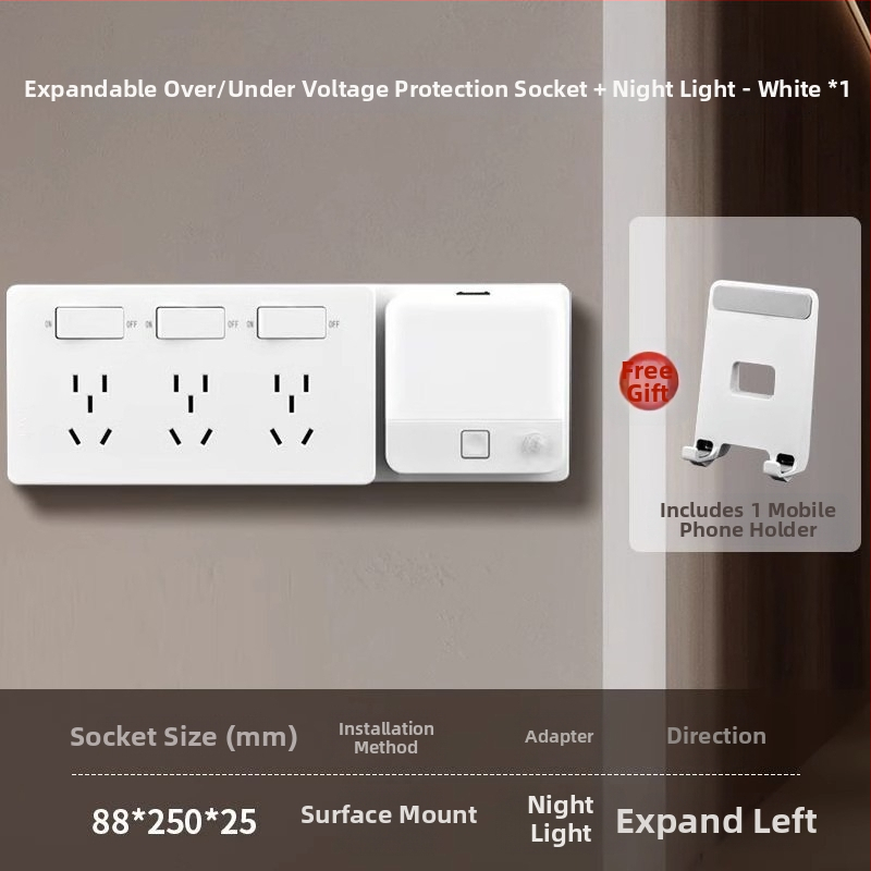 Virtuves paplašinātājs ar paplašinātu aizsardzību pret pārspriegumu un zemspriegumu, sienas uzstādīšanai, 10 A, 220 V, vadīšanas ķermenis no tin-fosfora bronzas, 3C sertifikāts (sertifikāta nr. 2023010202578255)