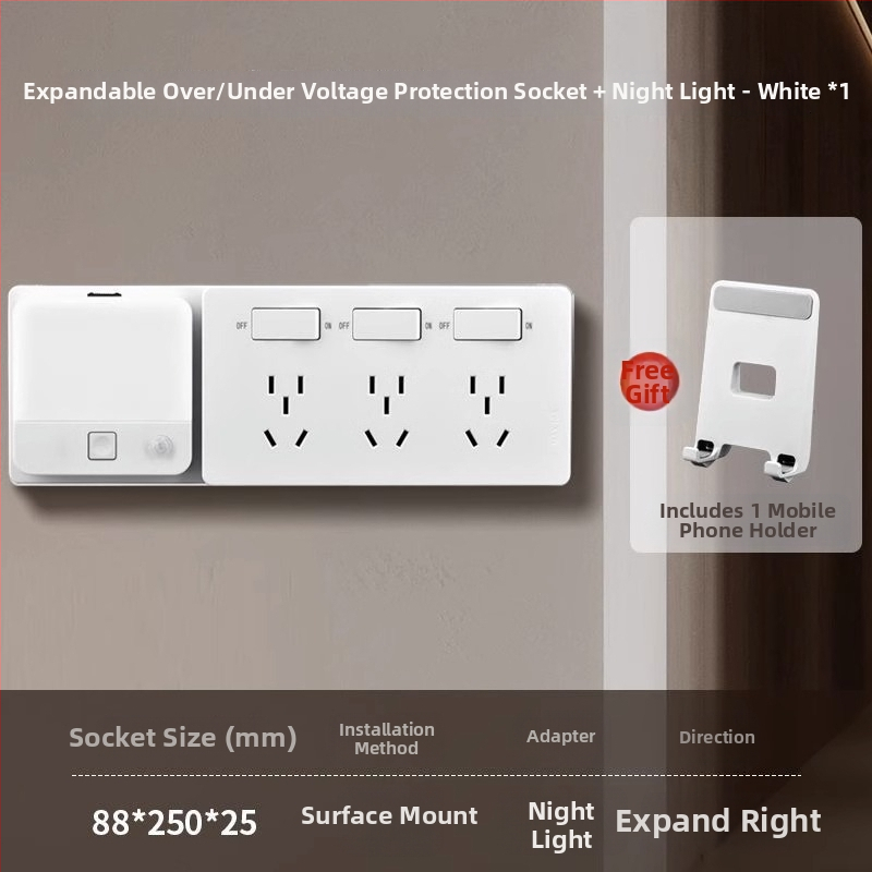 Virtuves paplašinātājs ar paplašinātu aizsardzību pret pārspriegumu un zemspriegumu, sienas uzstādīšanai, 10 A, 220 V, vadīšanas ķermenis no tin-fosfora bronzas, 3C sertifikāts (sertifikāta nr. 2023010202578255)