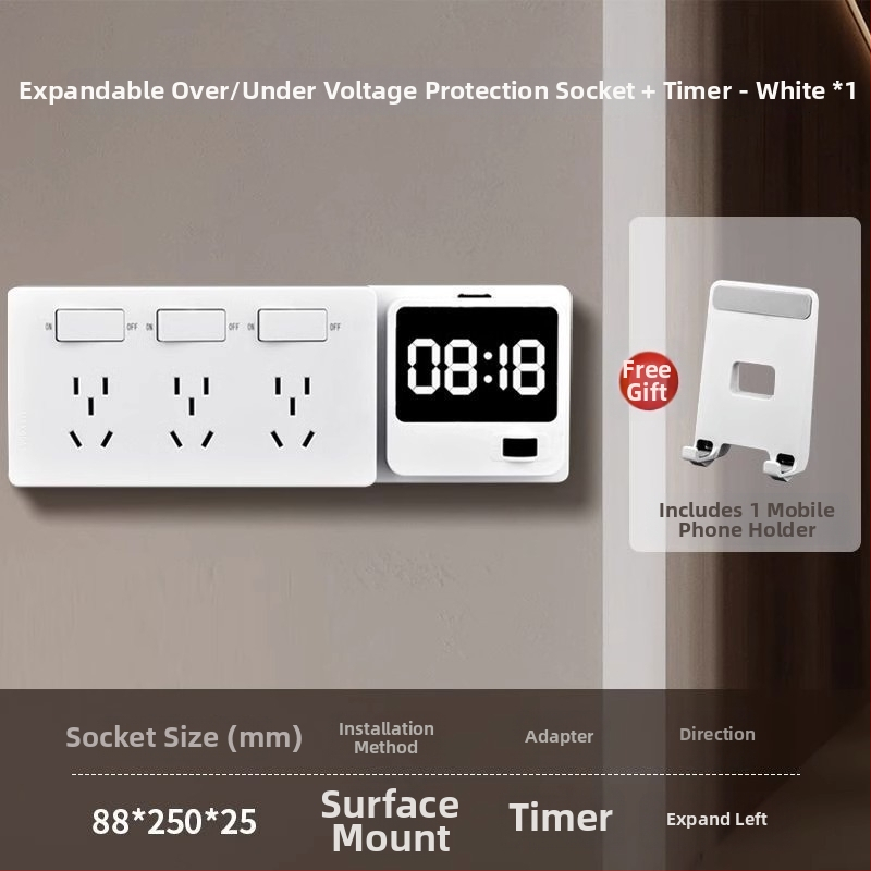 Virtuves paplašinātājs ar paplašinātu aizsardzību pret pārspriegumu un zemspriegumu, sienas uzstādīšanai, 10 A, 220 V, vadīšanas ķermenis no tin-fosfora bronzas, 3C sertifikāts (sertifikāta nr. 2023010202578255)