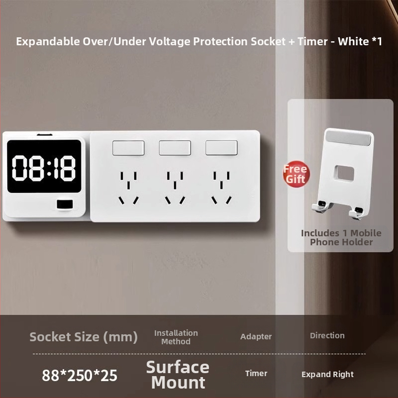 Virtuves paplašinātājs ar paplašinātu aizsardzību pret pārspriegumu un zemspriegumu, sienas uzstādīšanai, 10 A, 220 V, vadīšanas ķermenis no tin-fosfora bronzas, 3C sertifikāts (sertifikāta nr. 2023010202578255)