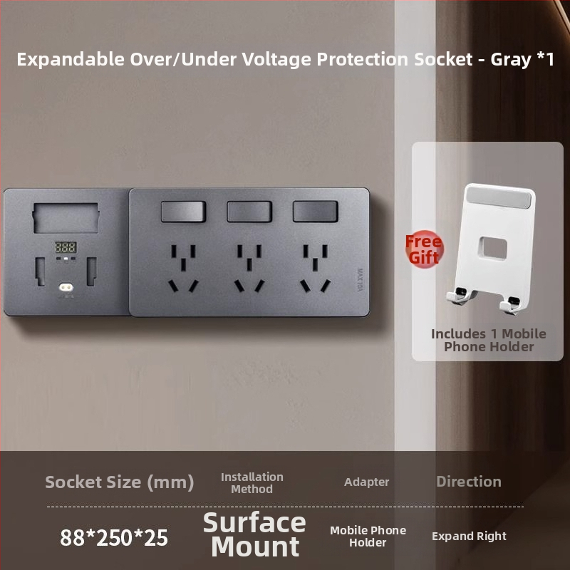 Virtuves paplašinātājs ar paplašinātu aizsardzību pret pārspriegumu un zemspriegumu, sienas uzstādīšanai, 10 A, 220 V, vadīšanas ķermenis no tin-fosfora bronzas, 3C sertifikāts (sertifikāta nr. 2023010202578255)