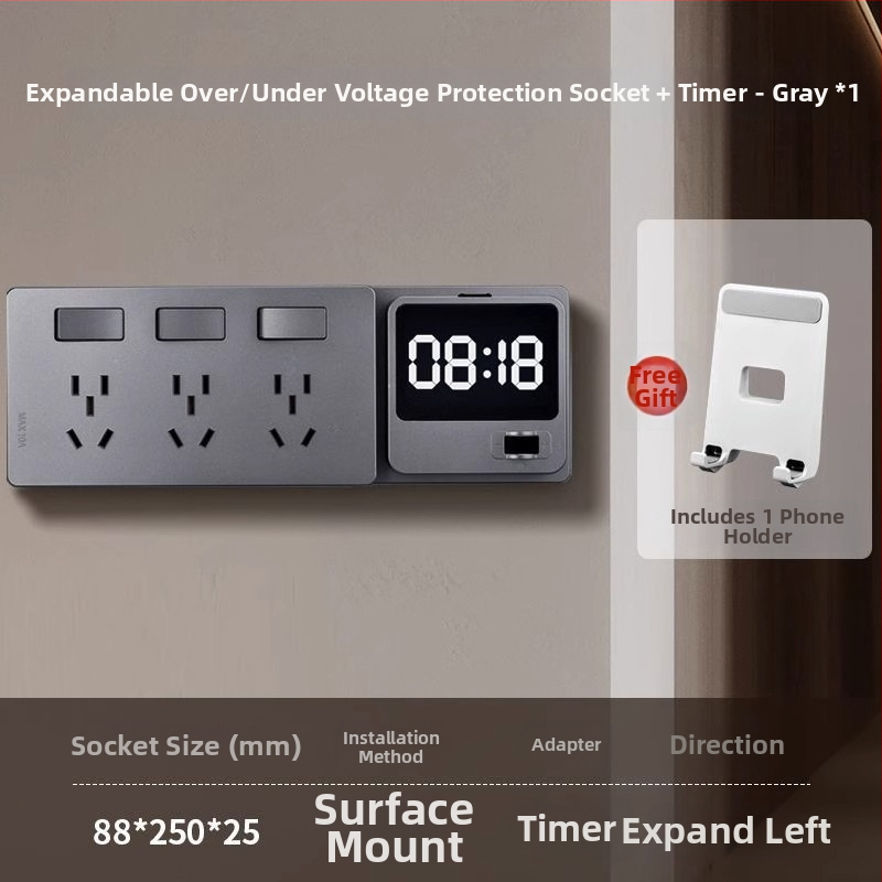 Virtuves paplašinātājs ar paplašinātu aizsardzību pret pārspriegumu un zemspriegumu, sienas uzstādīšanai, 10 A, 220 V, vadīšanas ķermenis no tin-fosfora bronzas, 3C sertifikāts (sertifikāta nr. 2023010202578255)