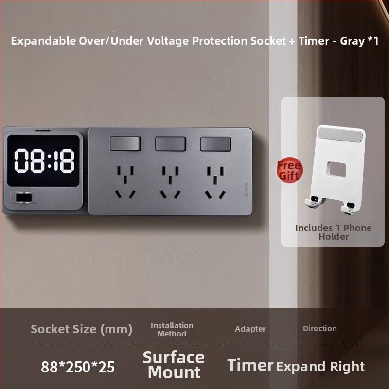 Virtuves paplašinātājs ar paplašinātu aizsardzību pret pārspriegumu un zemspriegumu, sienas uzstādīšanai, 10 A, 220 V, vadīšanas ķermenis no tin-fosfora bronzas, 3C sertifikāts (sertifikāta nr. 2023010202578255)