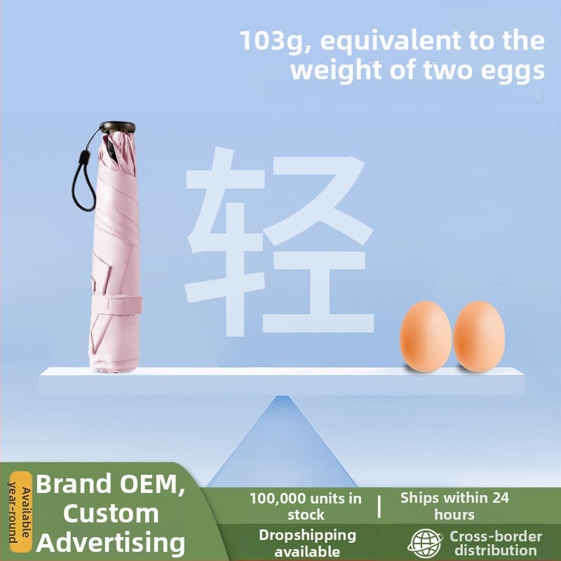 Pliiatsikujuline vihmavari, ülilihtne disain, Vinyl 190T kangas, alumiiniumvars, plastikust käepide, käsitsi avamine/sulgemine, UPF > 50