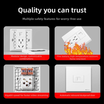 Piecuportīga tīkla sienas kontaktligzda, 10A, 128 sērija, Jaunais valsts standarts