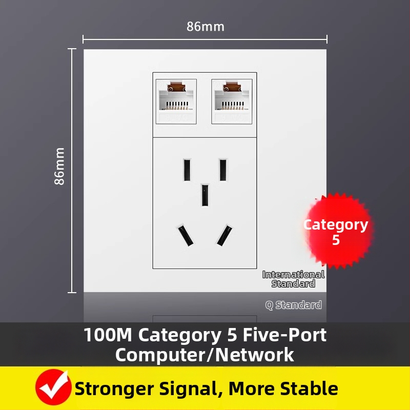 Piecuportīga tīkla sienas kontaktligzda, 10A, 128 sērija, Jaunais valsts standarts