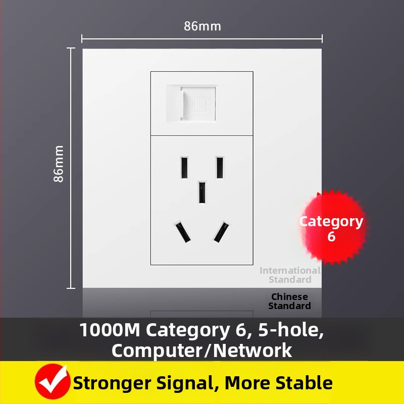 Piecuportīga tīkla sienas kontaktligzda, 10A, 128 sērija, Jaunais valsts standarts
