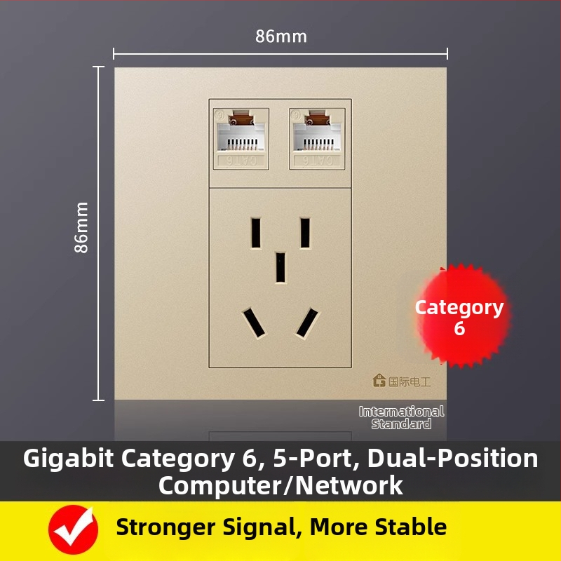 Piecuportīga tīkla sienas kontaktligzda, 10A, 128 sērija, Jaunais valsts standarts