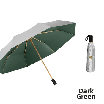 Слънчев чадър с три секции и двойно покритие, плат 210T, 8 ребра, алуминиев прът, ръчно отваряне/затваряне, UPF50+