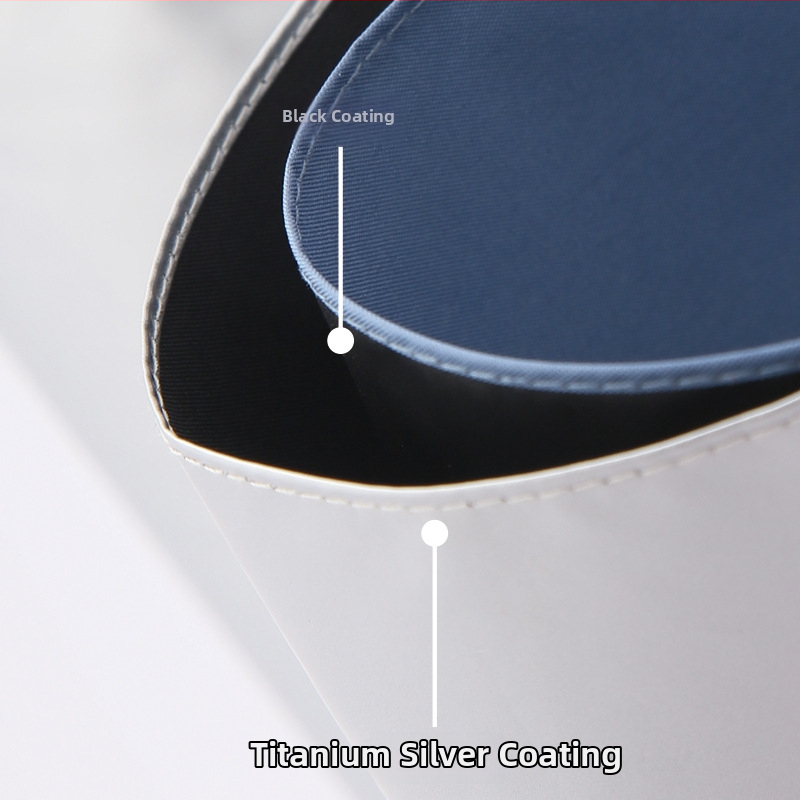 Saules aizsargājošs lietussargs ar trim sadaļām un divslāņu audumu, 210T audums, 8 ribas, alumīnija stienis, plastmasas rokturis, manuāls atvērums/aizvērums, UPF50+