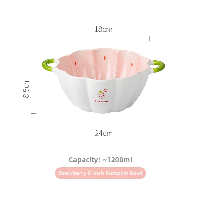 Sada porcelánových misiek a tanierov s jahodovým vzorom, kruhový tvar, vhodné do mikrovlnnej rúry, pod glazúrou